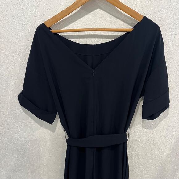 Everlane Japanese GoWeave Essential Short Sleeve Jumpsuit 10 NWT Pockets Black - Picture 5 of 9